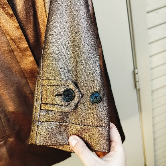 Marc by Marc Jacobs Metallic Bronze Brown Trench Coat - Picture 6 of 13